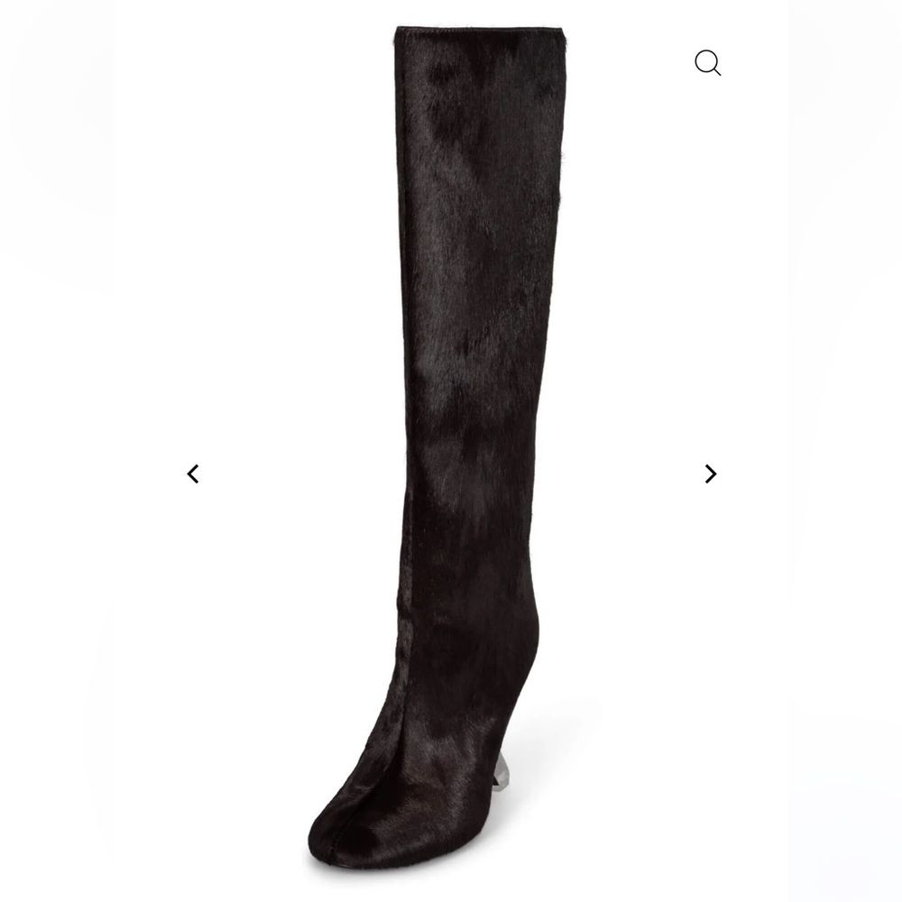 Jeffrey Campbell Black Calf Hair Knee High Boots